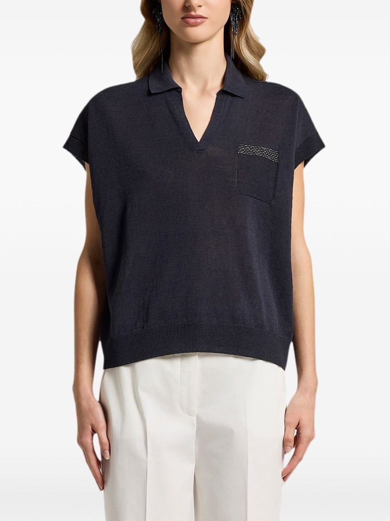 V-neck pocket knitwear 1
