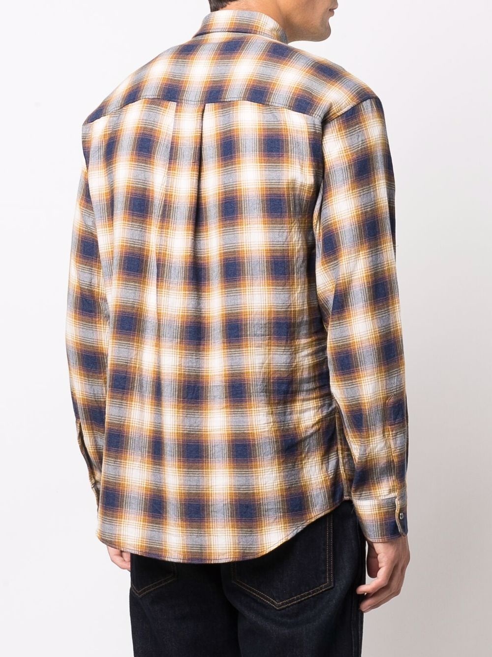 check-print long-sleeve shirt - 4