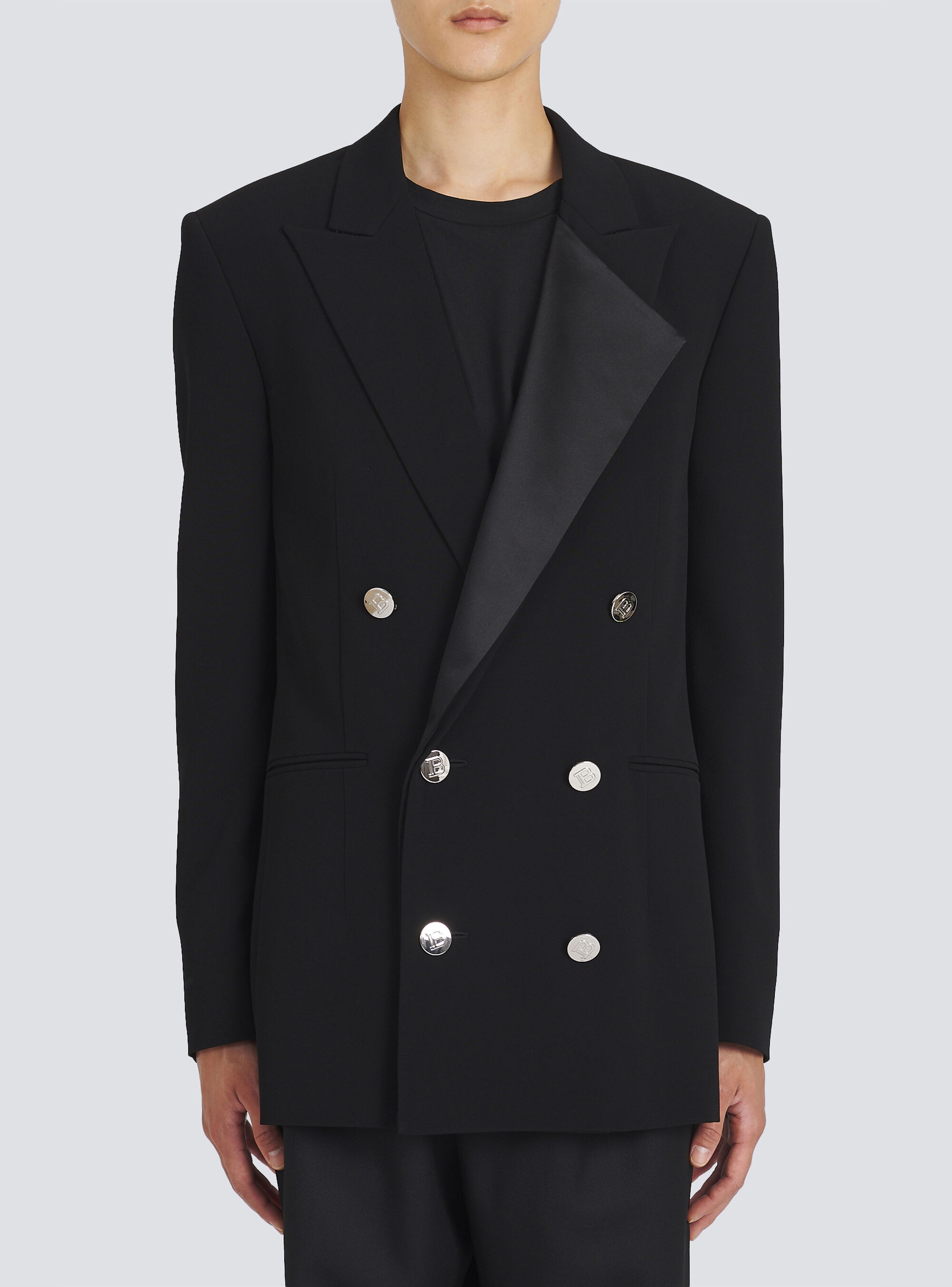 Eco-designed blazer with satin collar - 6