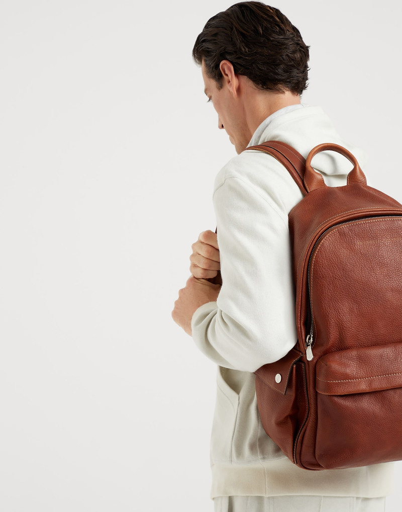 Grained calfskin travel backpack 4