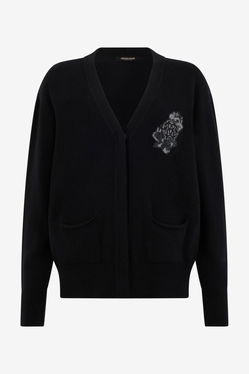Black cardigan with Monogram Mirror Snake 1