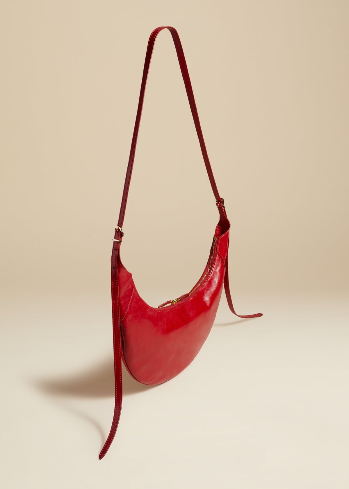 The Alessia Crossbody Bag in Fire Red Leather - 2