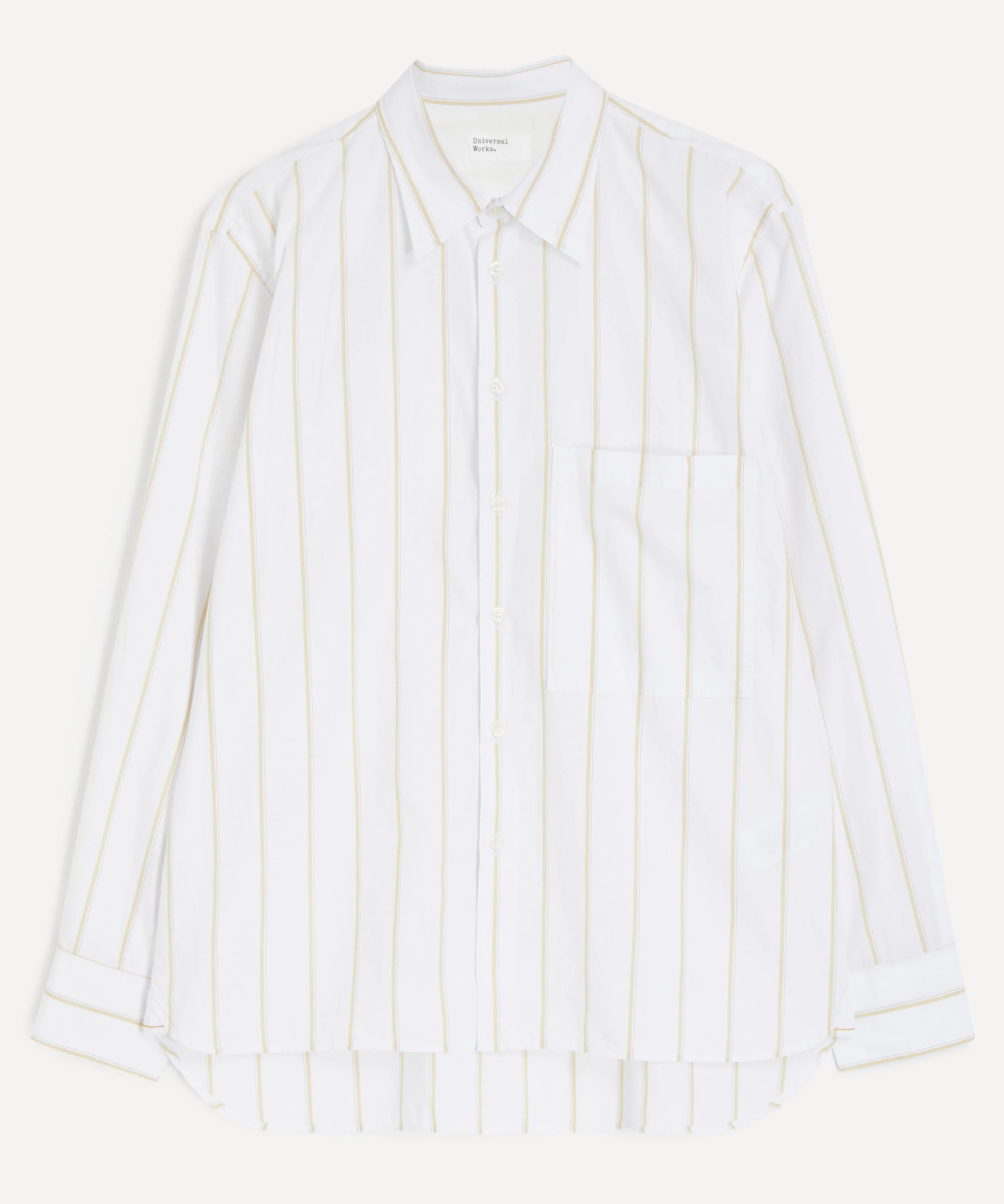 White Office Stripe Square Pocket Shirt - 1