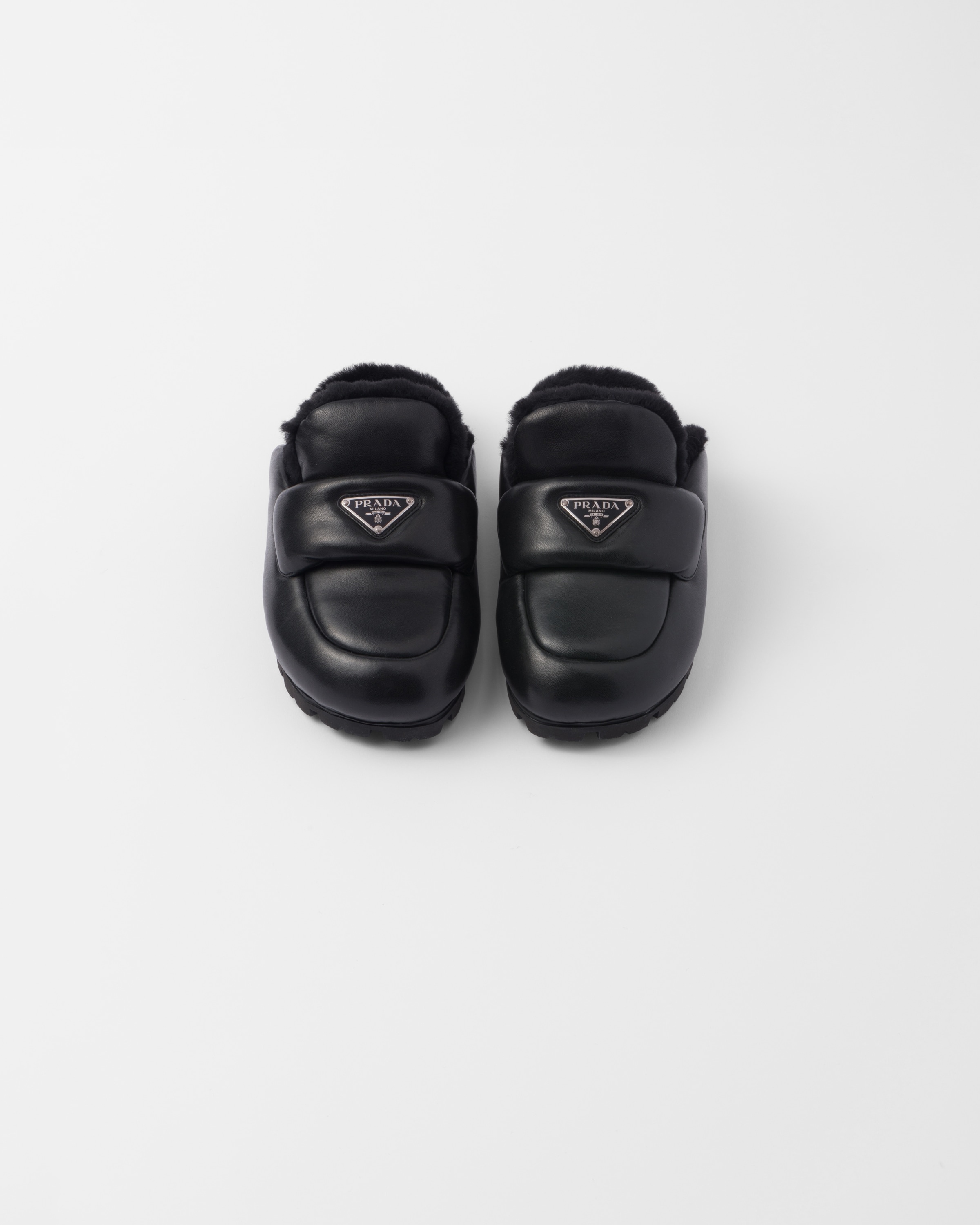 Soft padded nappa leather mules - 4
