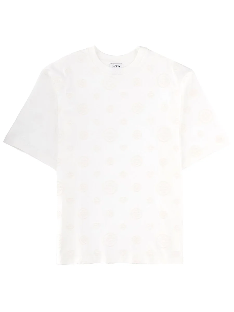 T-SHIRT IN COTONE CON DETTAGLI MONOGRAM - 1