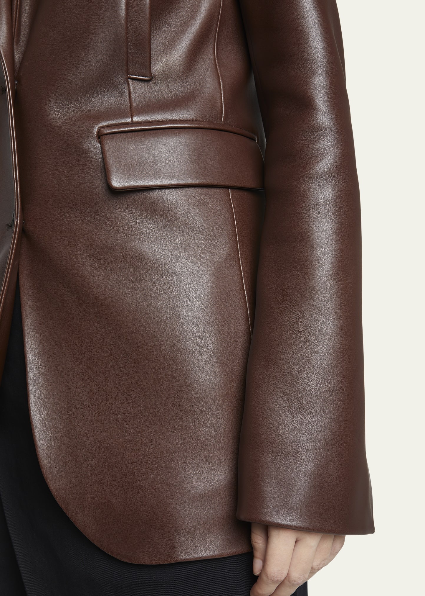Tailored Leather Blazer - 5
