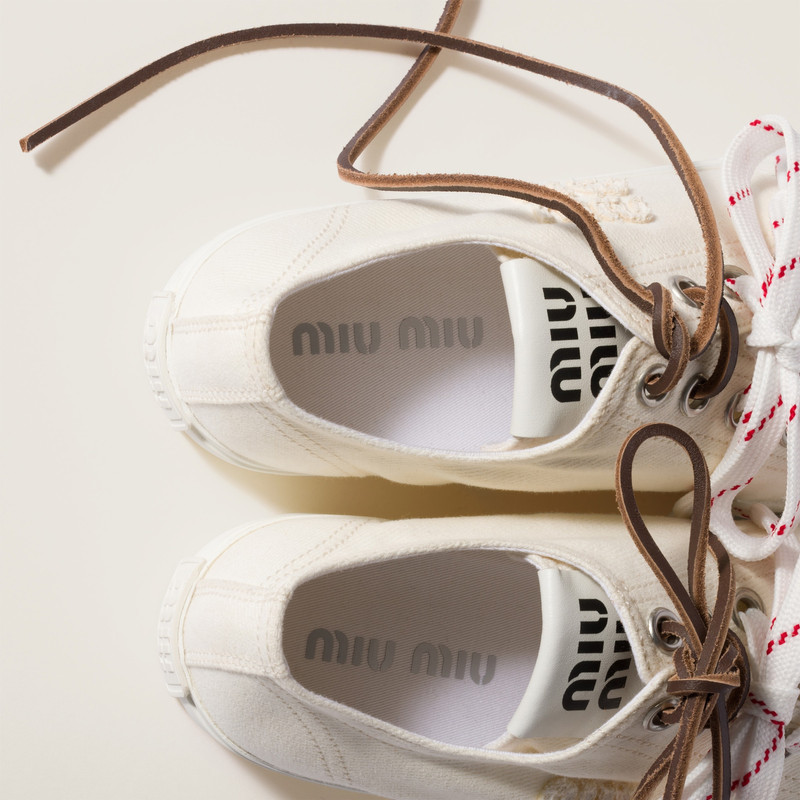 Miu Miu Washed denim sneakers outlook