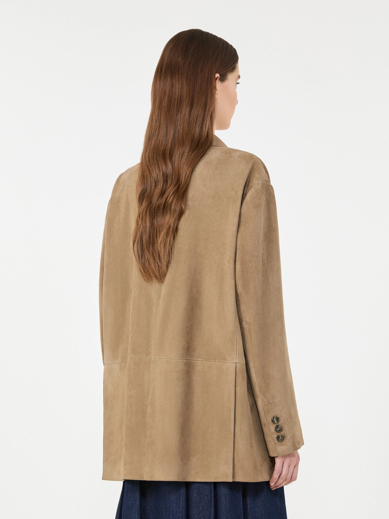CEDRO Single-breasted suede blazer - MUD 4