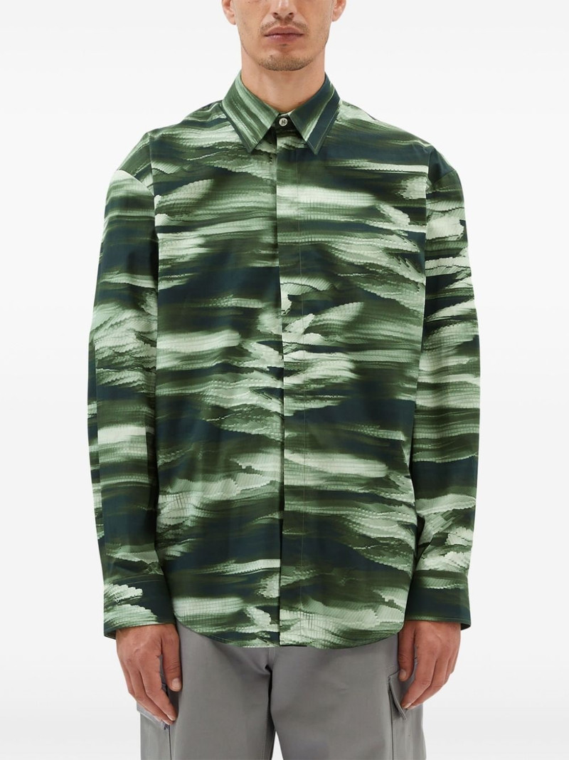 MSGM abstract-print long-sleeve shirt outlook