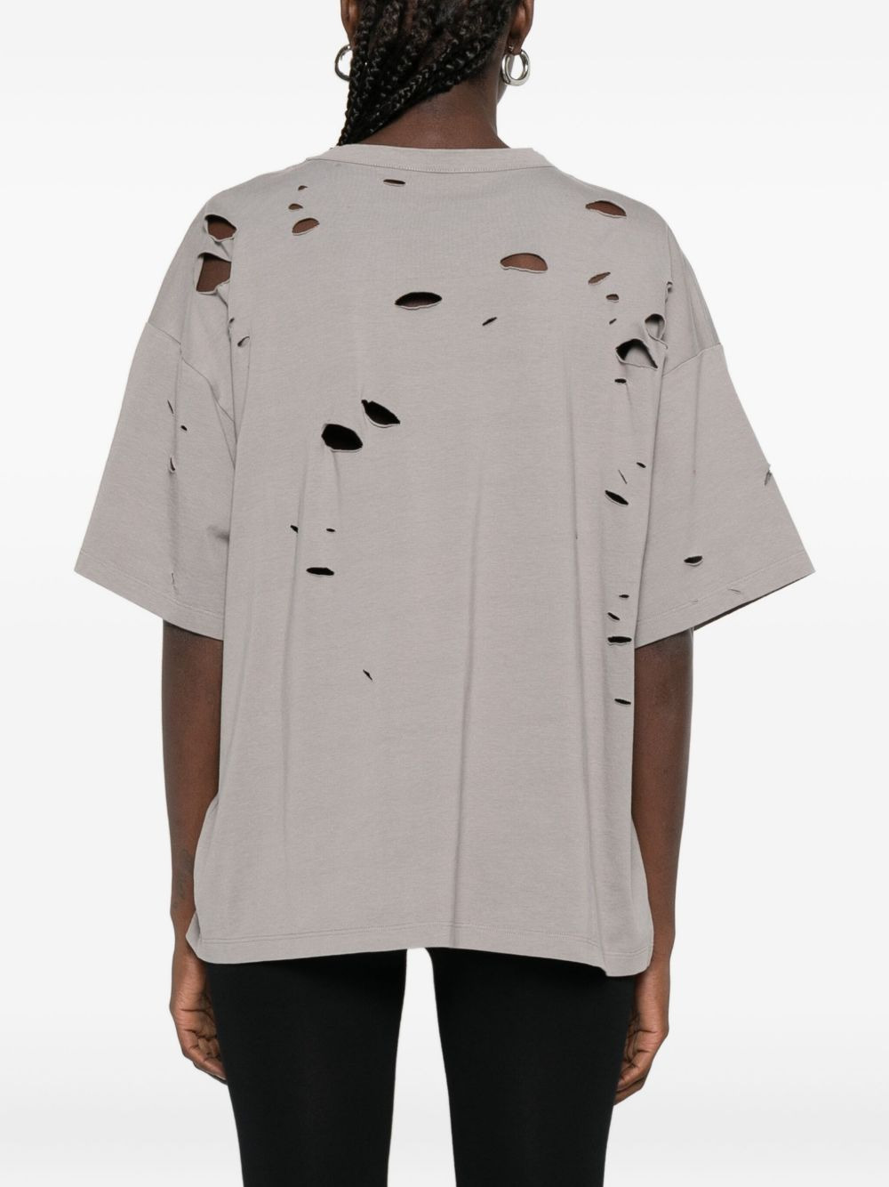 embellished distressed T-shirt - 4