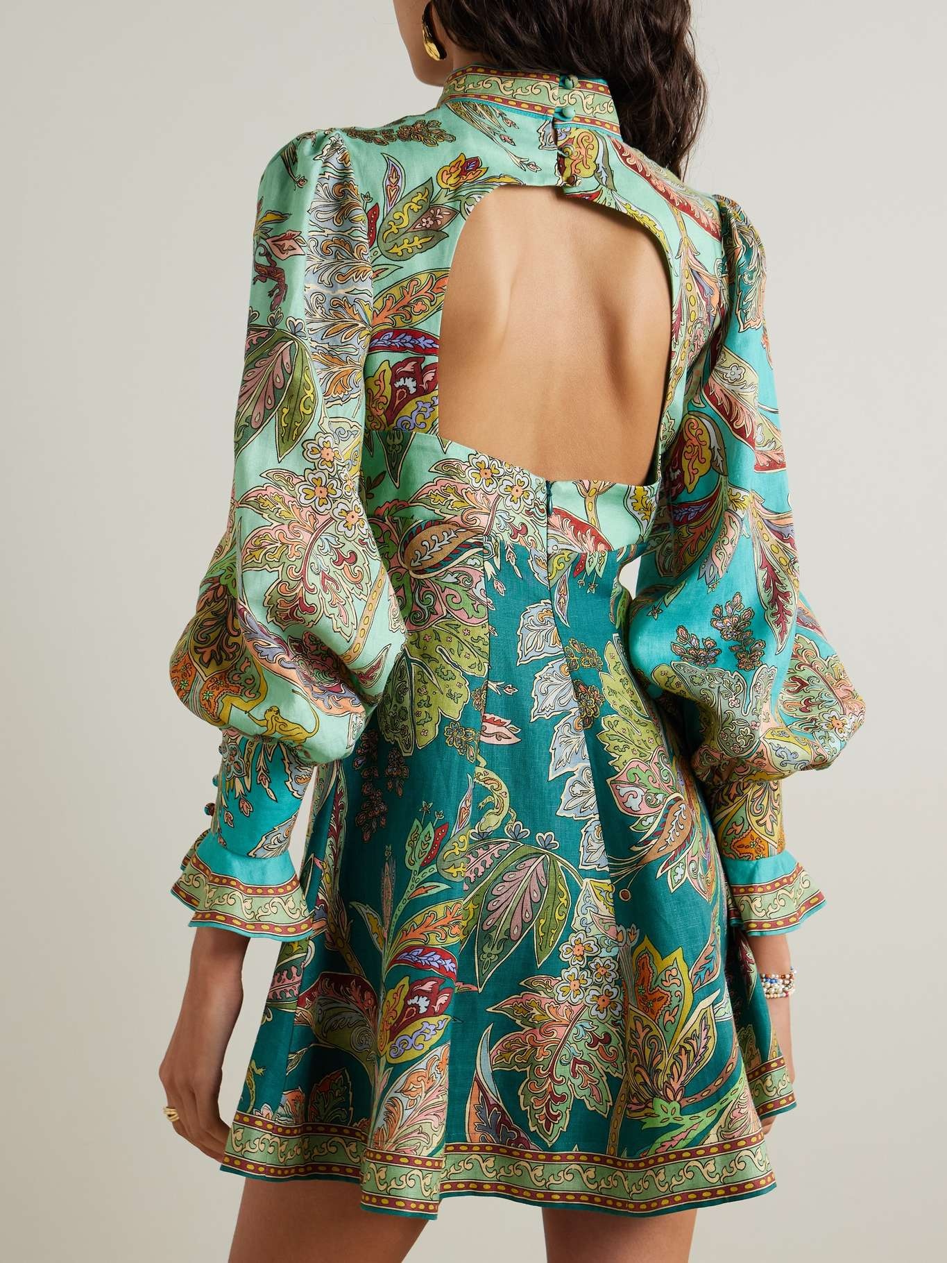 Franca printed linen mini dress - 3