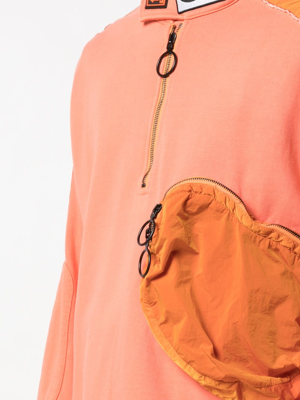 contrast panels turtle neck sweatshirt - 5