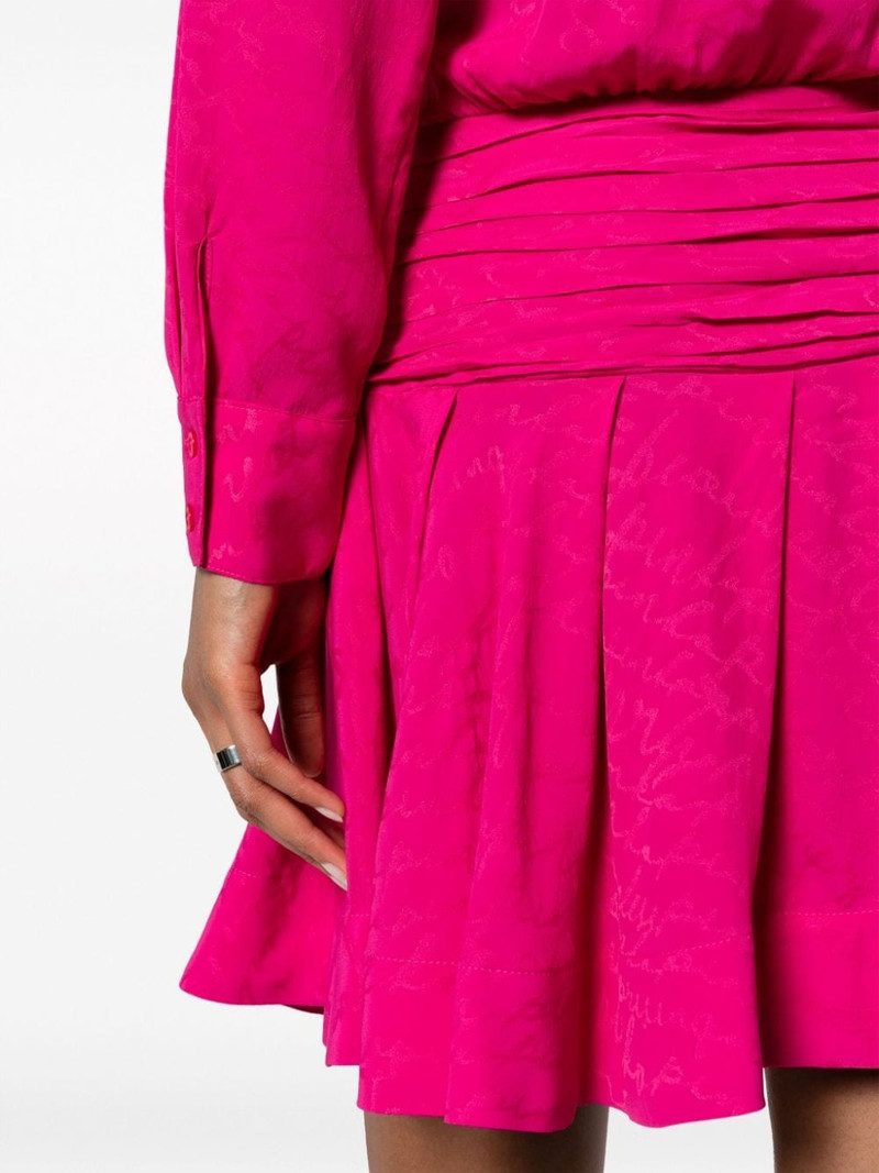 logo-jacquard 주름 셔츠dress 5