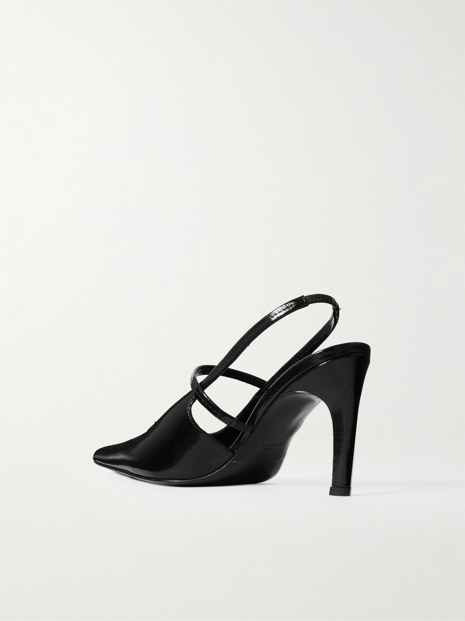 Glossed-leather slingback pumps Black - 3
