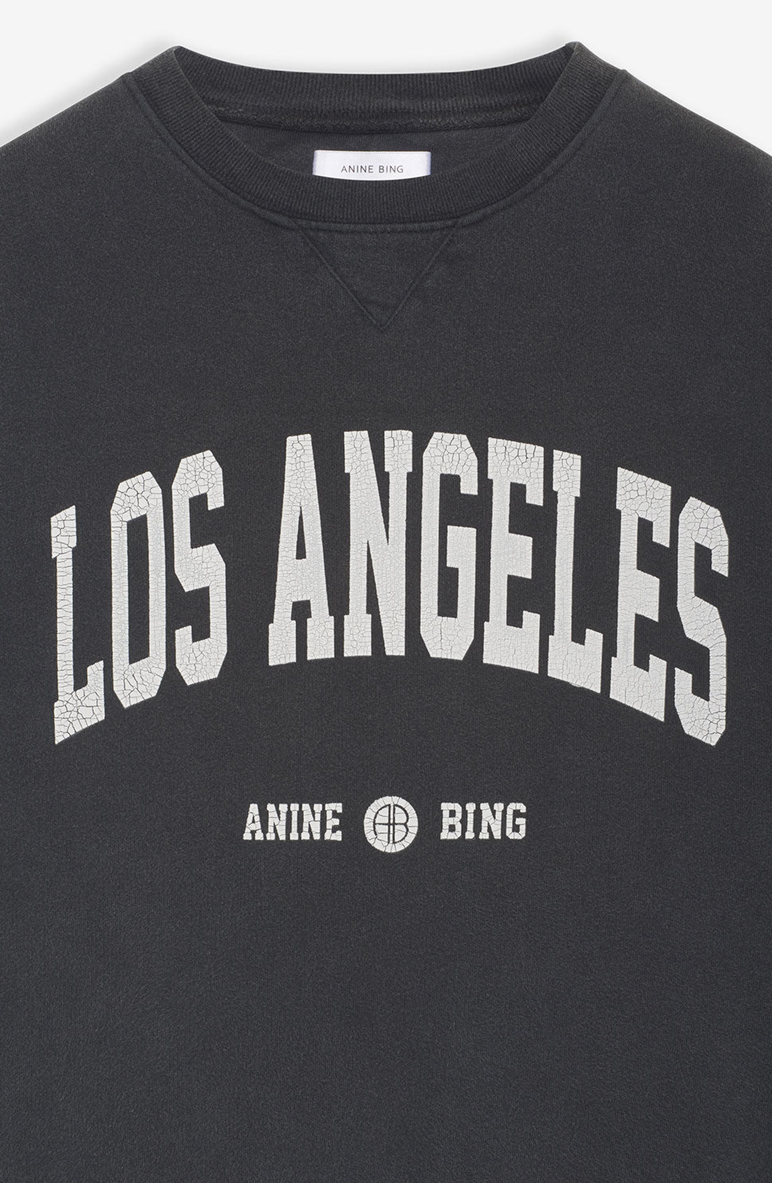 ANINE BING Ramona Sweatshirt University Los Angeles in Washed Black at Nordstrom - 3