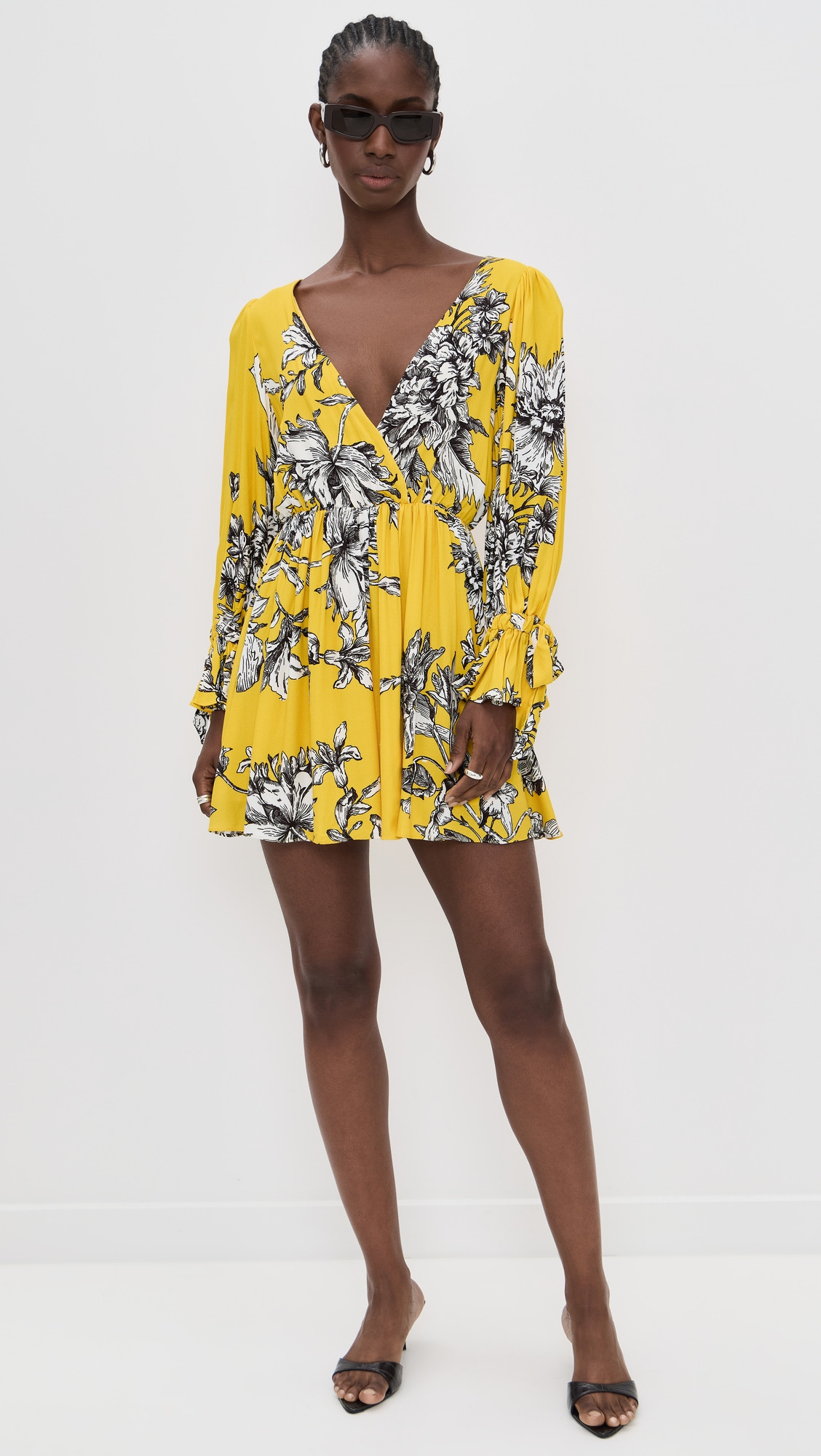 Clarissa Deep V Tie Sleeve Mini Dress - 4