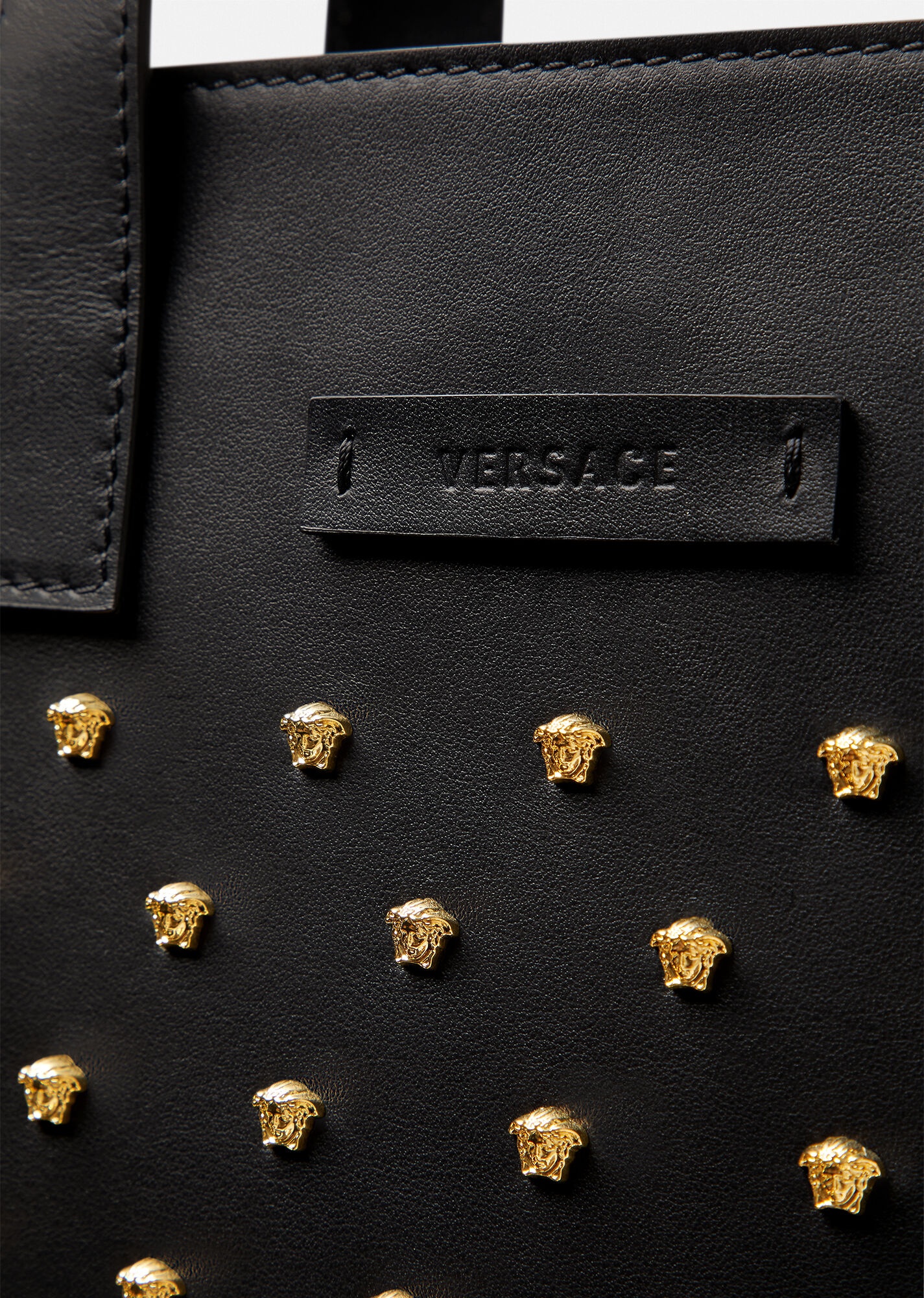 Medusa Stud Leather Tote Bag - 6