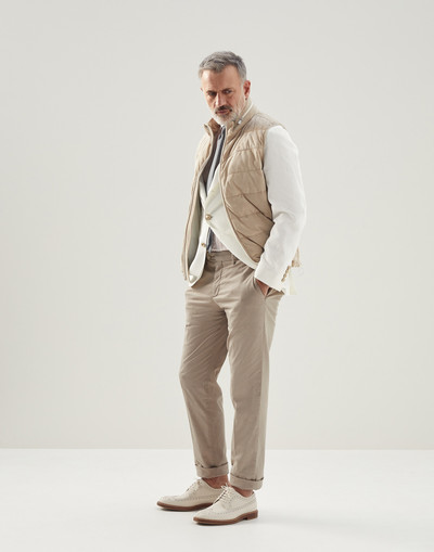 Brunello Cucinelli Garment-dyed Italian fit trousers in American Pima comfort cotton gabardine outlook