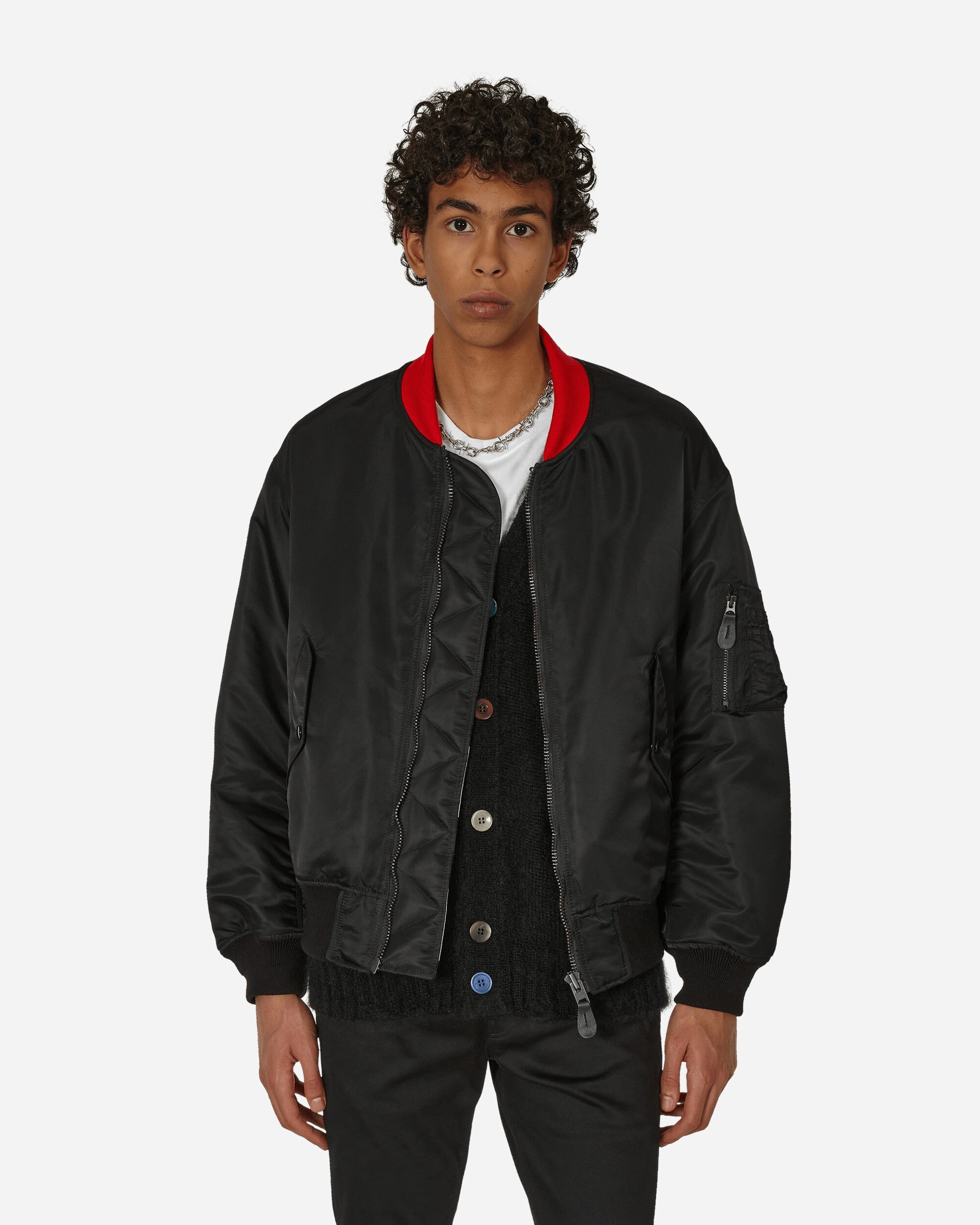 UNDERCOVER FRGMT MA-1 Bomber Jacket Black | slamjam | REVERSIBLE