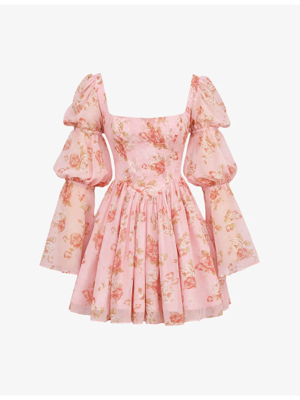 Sancia Floral-Print Chiffon Mini Dress - 1