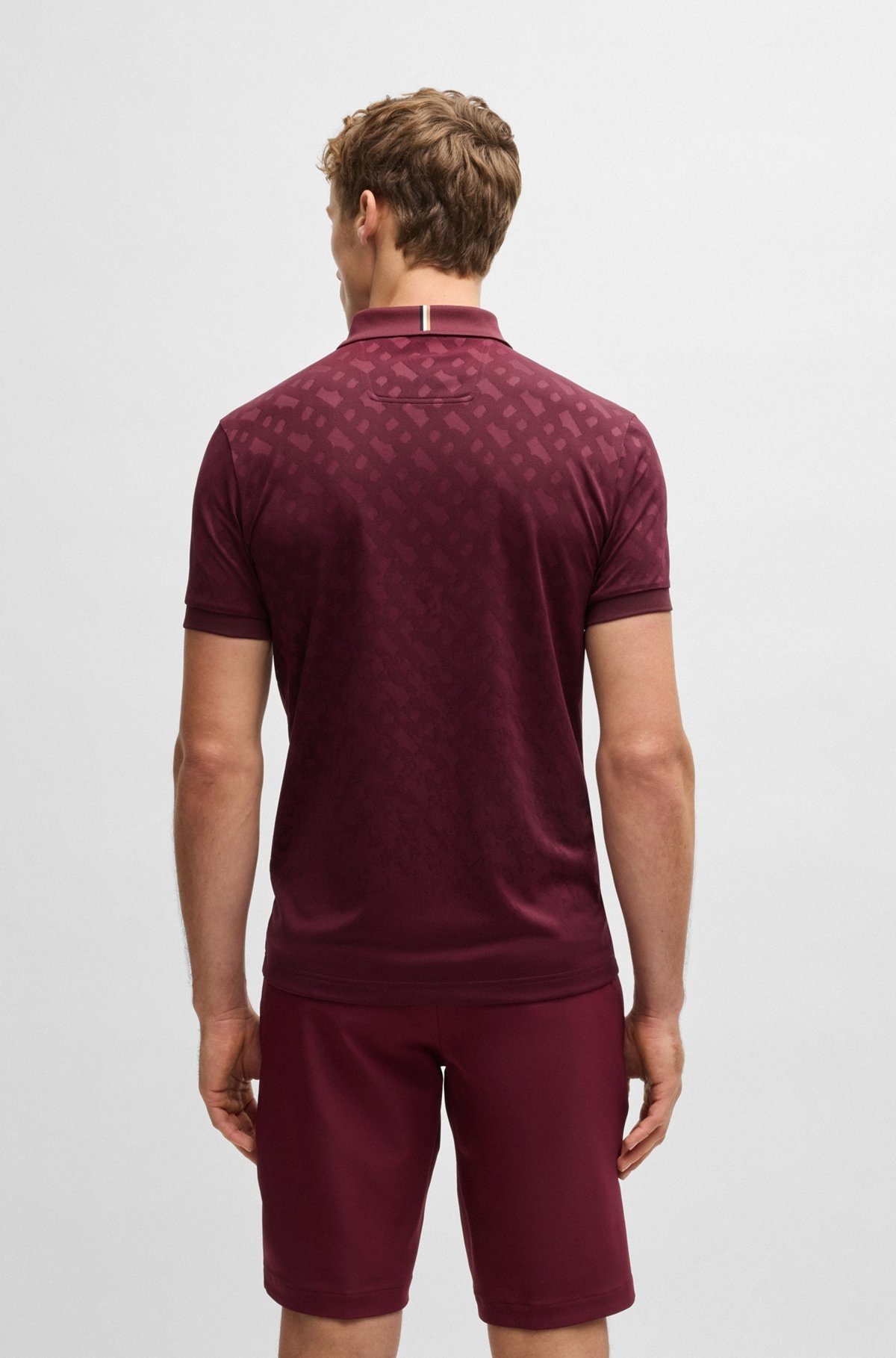 ACTIVE QUICK-DRY POLO SHIRT WITH GRADIENT MONOGRAM JACQUARD - 5