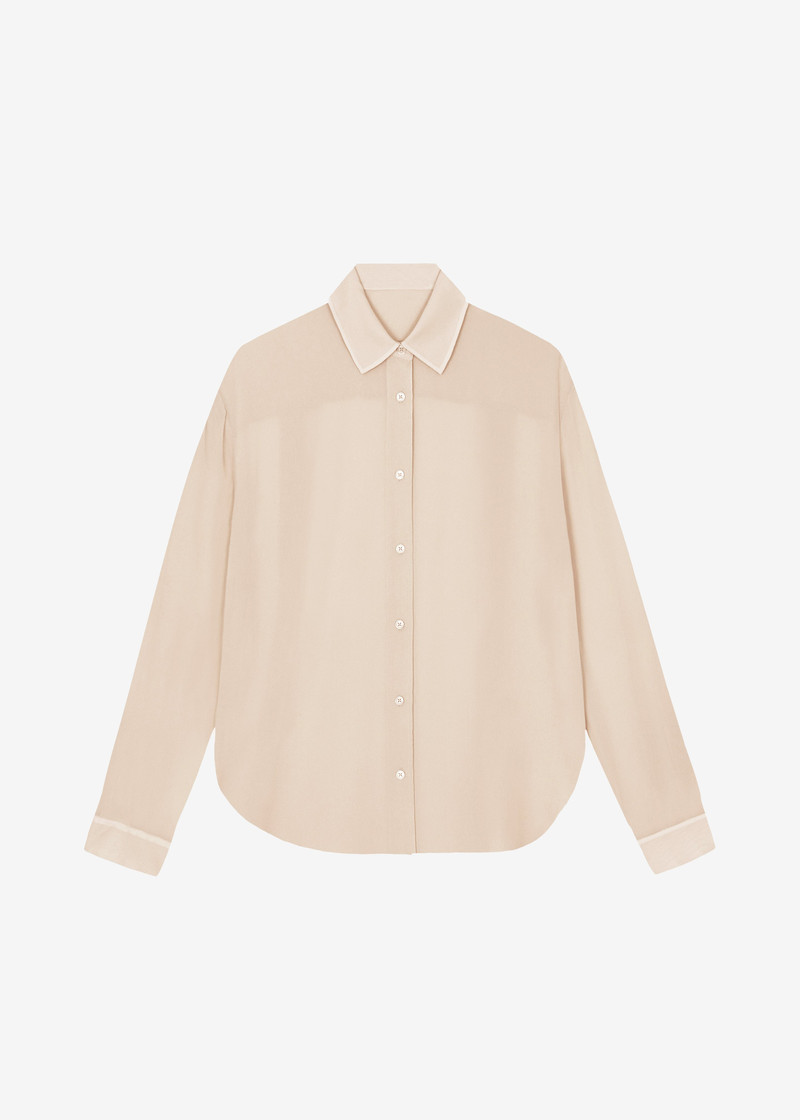 Peri Silk Georgette Shirt - Beige 11