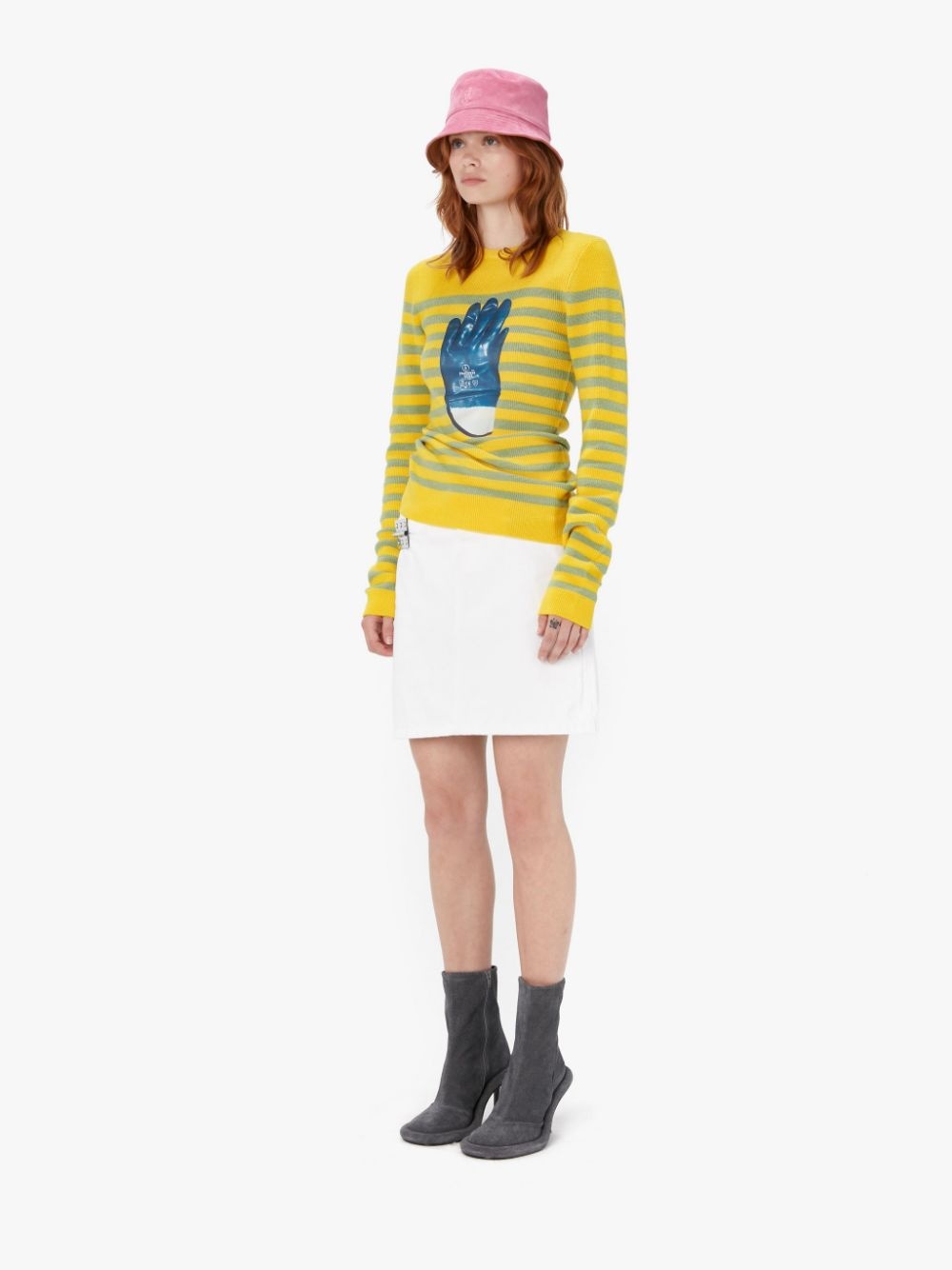 STRIPED GLOVE CREWNECK JUMPER - 5