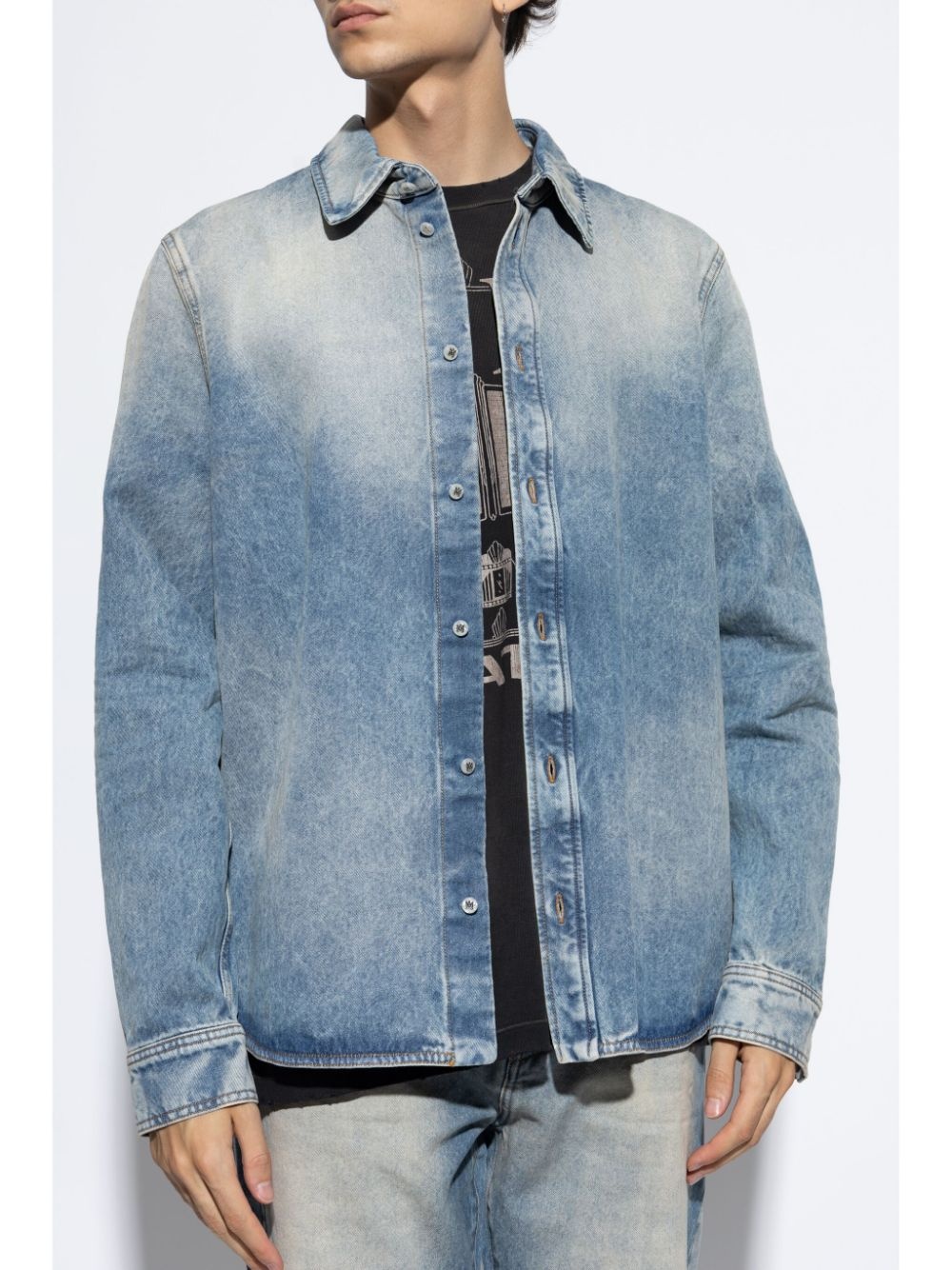 ◆Amiri◆マ・クワッド・デニム・ロゴ・シャツ AMIRI MA Quad denim shirt | farfetch | REVERSIBLE
