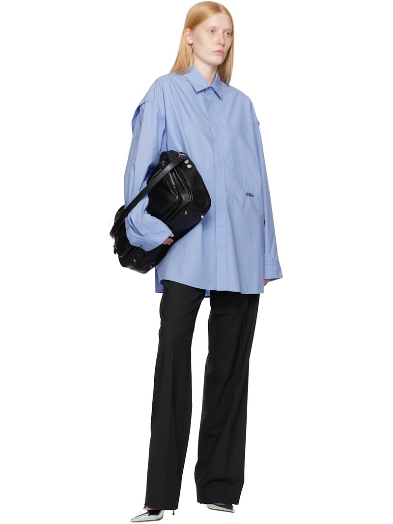032c Blue 'Please Steam' Oversized Shirt outlook