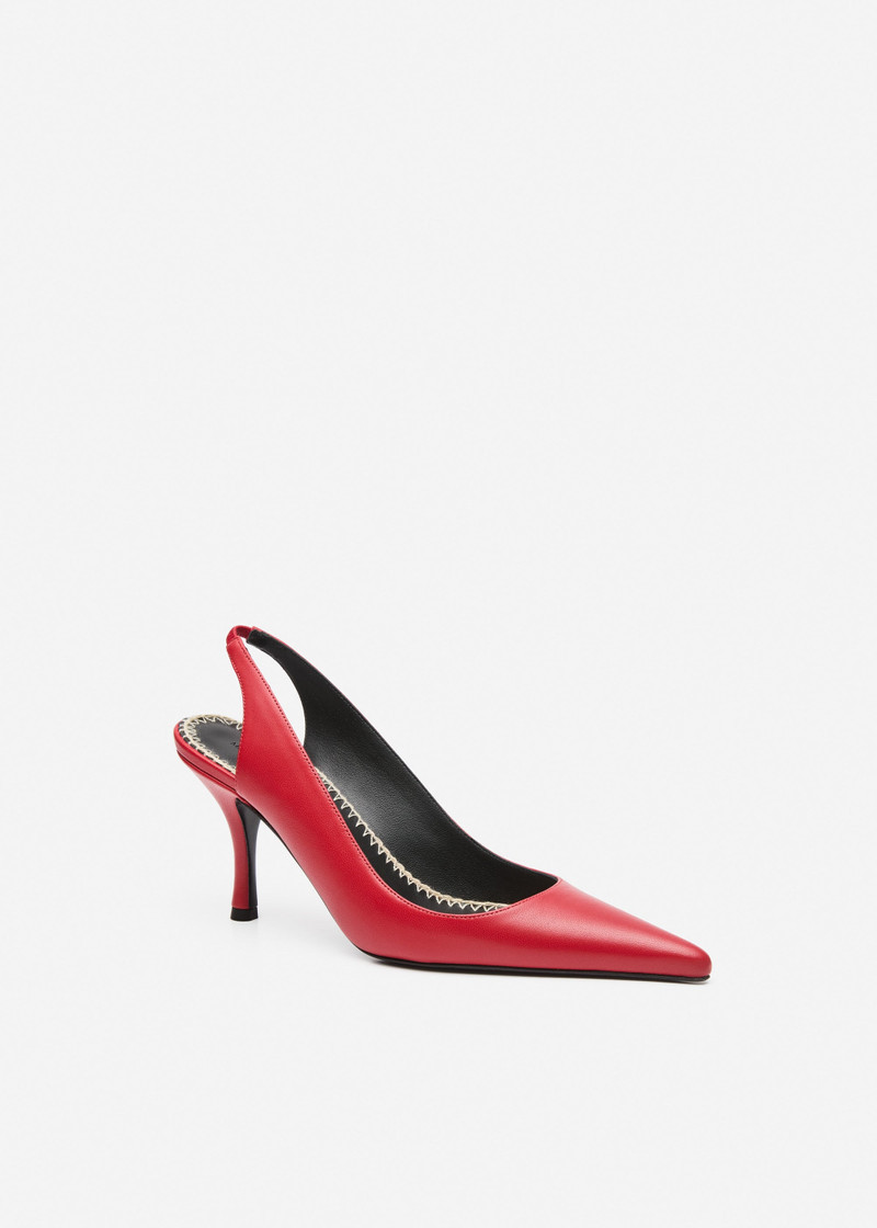 MAGDA BUTRYM Low slingback pumps in red leather outlook