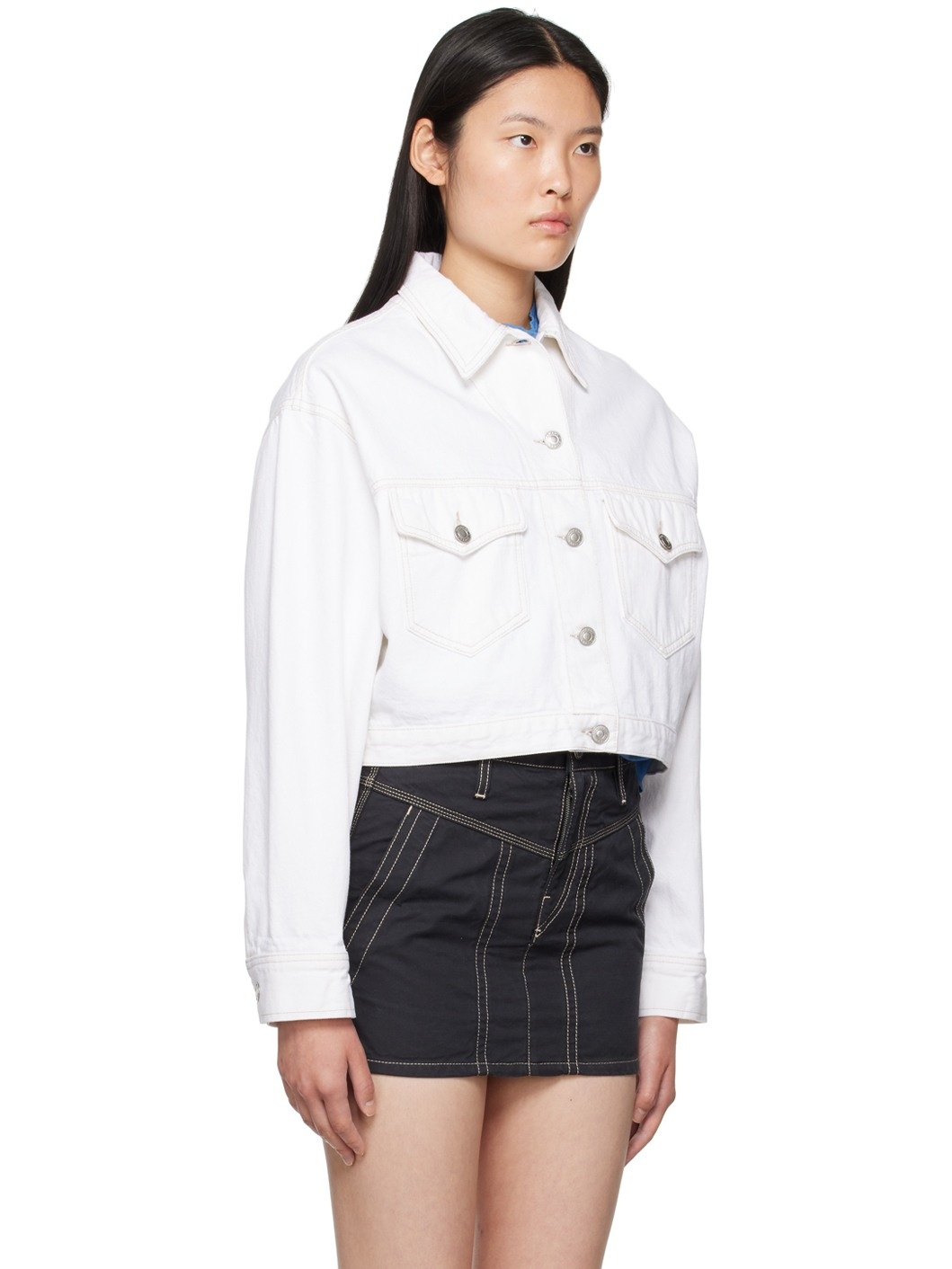 White Tadia Denim Jacket - 2