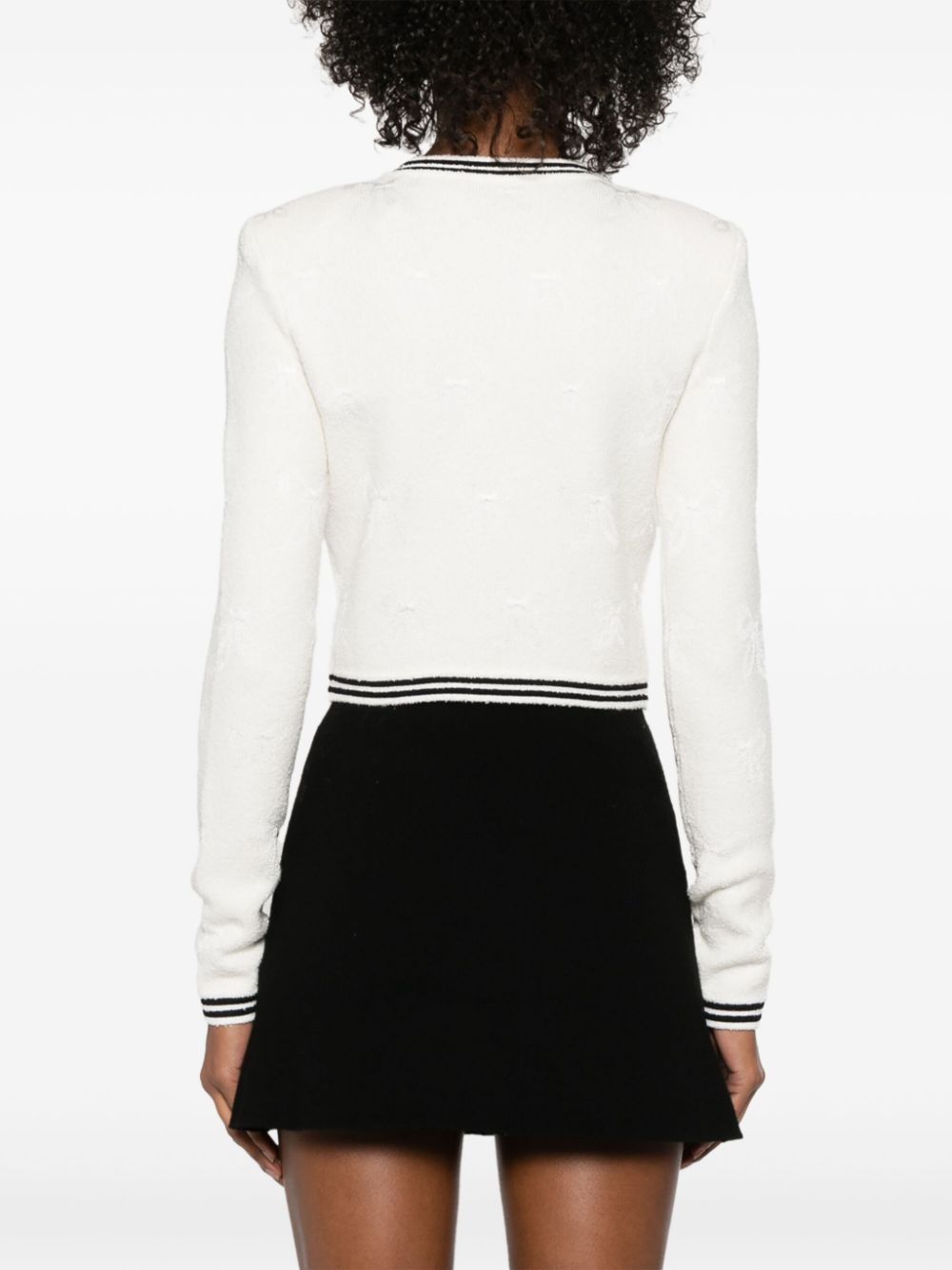 bow-jacquard jacket - 4