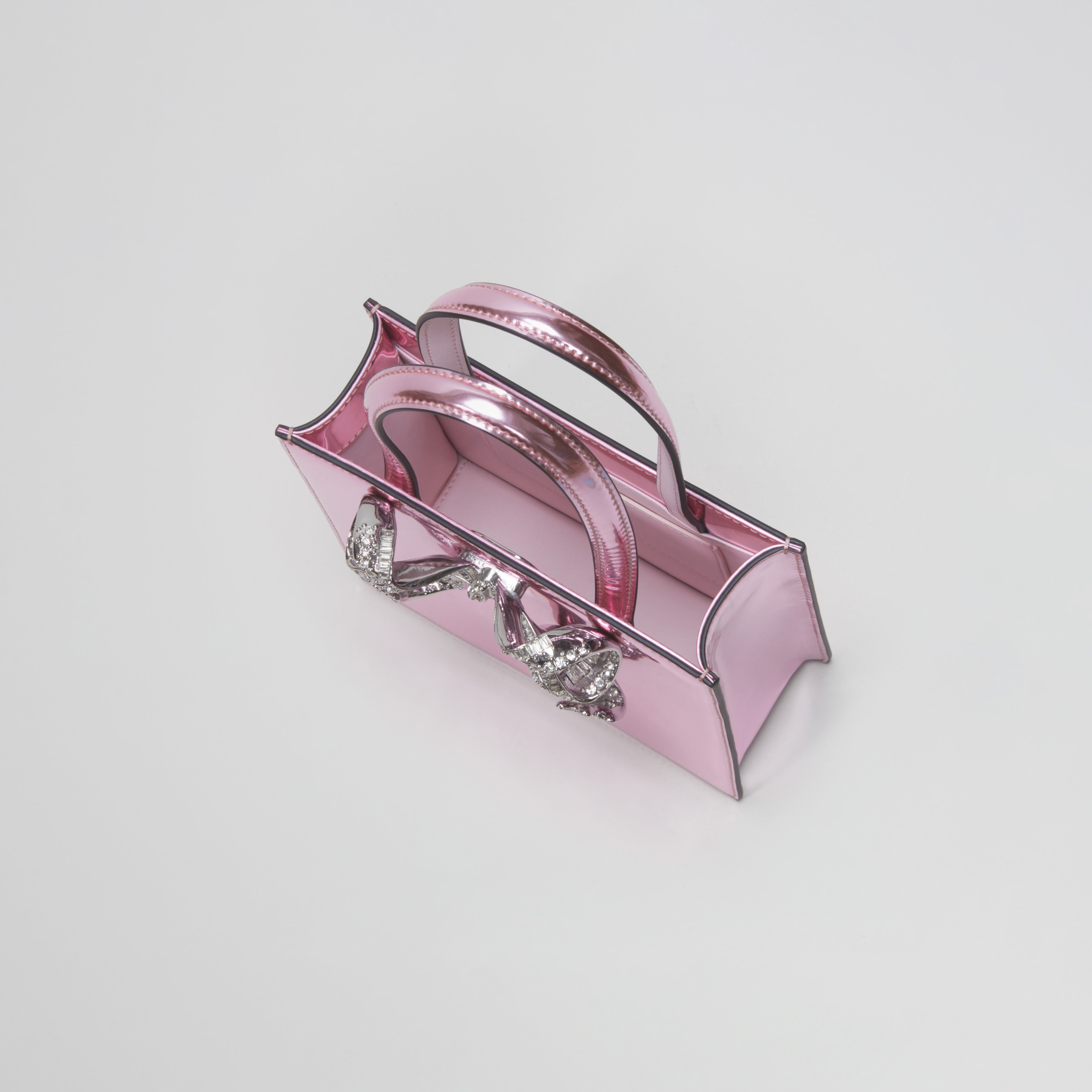 Pink Metallic Mini Tote Bow Bag - 4