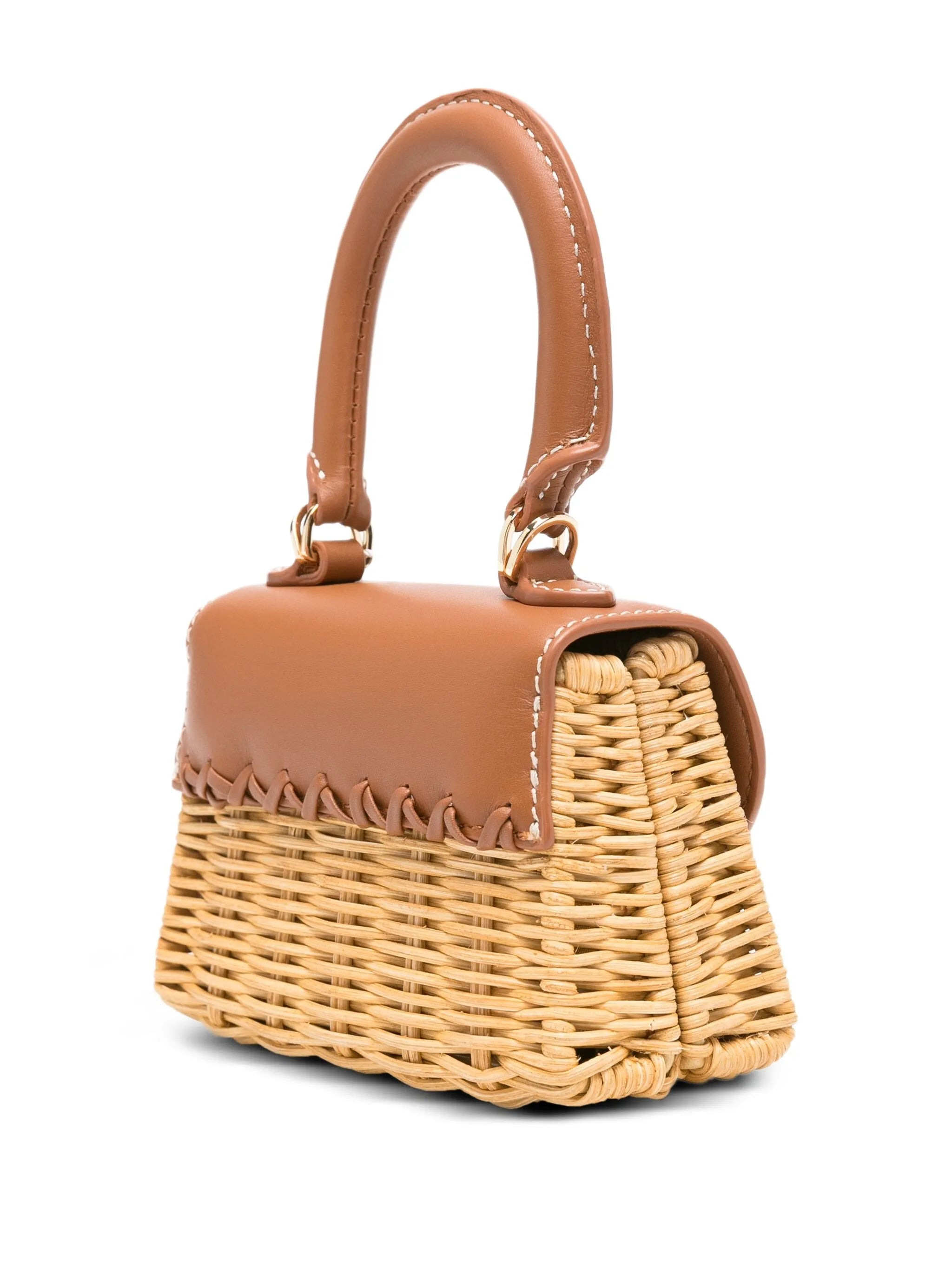 Self Portrait Rattan Bow Mini Bag - 5