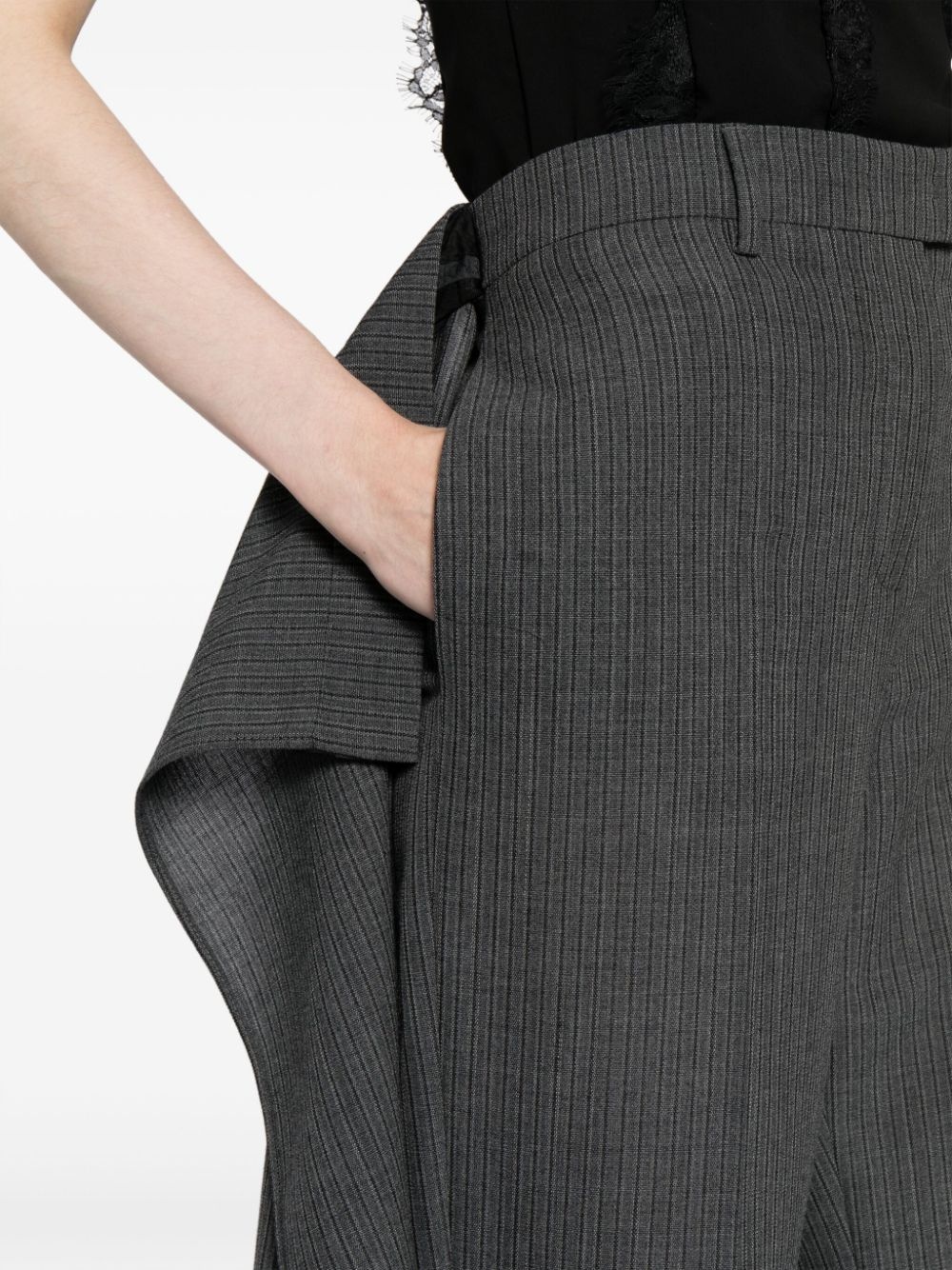 layered virgin wool trousers - 5