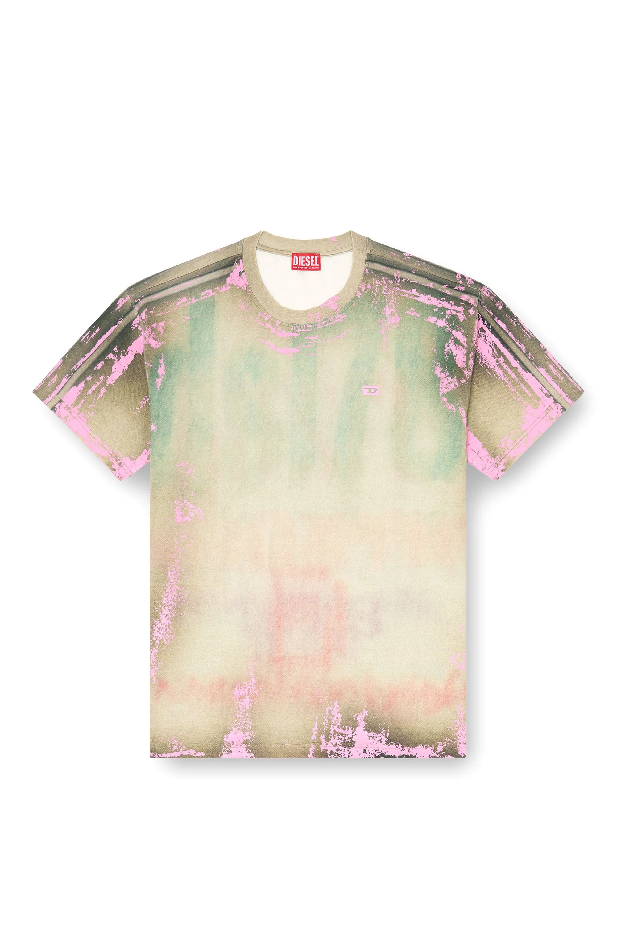 T-SHIRT IN CRACKED LEATHER-EFFECT JERSEY - 1
