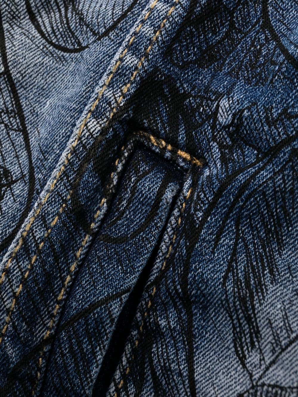 hand-drawn denim jacket - 6