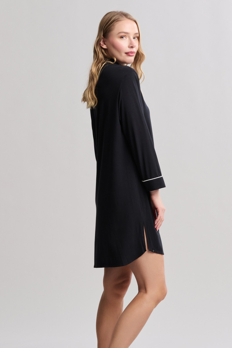 Barefoot Dreams Luxe Milk Jersey® Sleep Shirt with Piping outlook