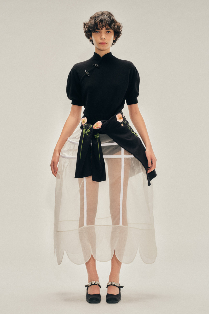 Simone Rocha Embellished Mandarin Collar Cashmere Jumper outlook
