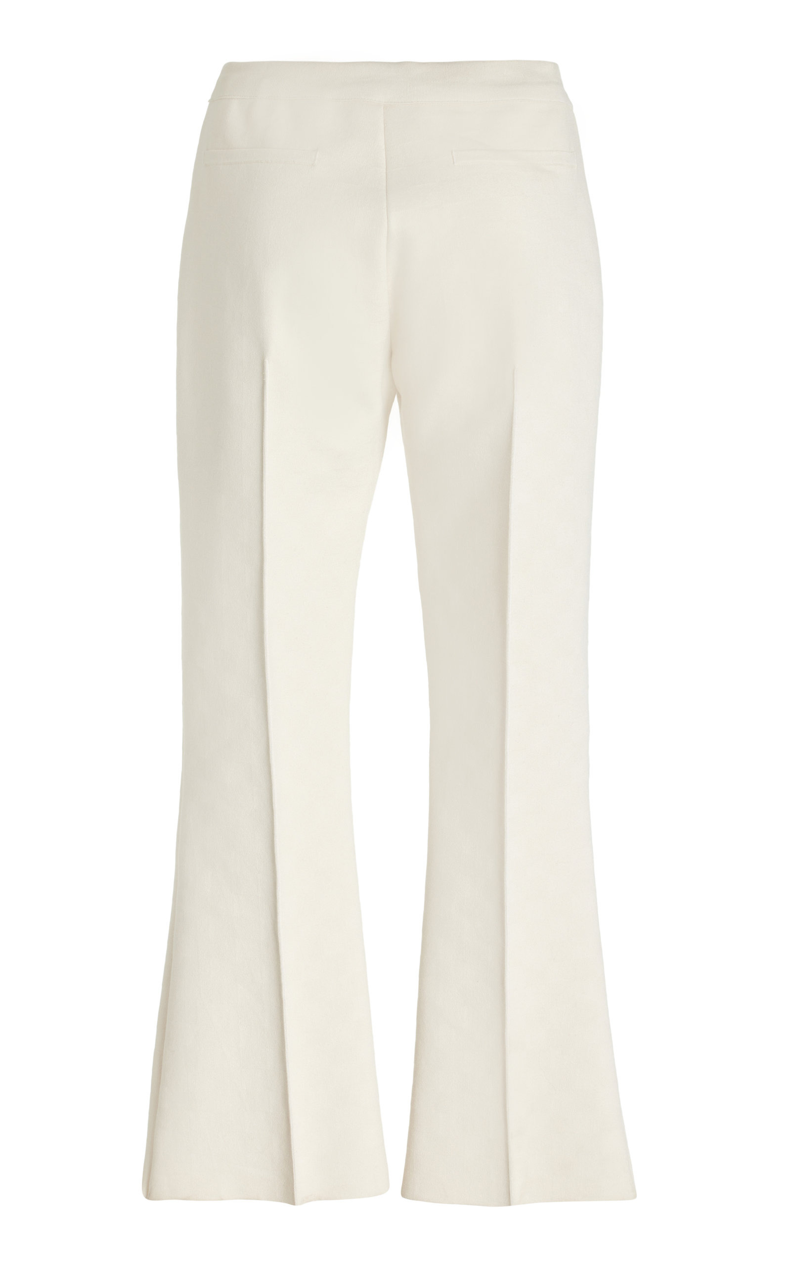 Kick Flared Stretch-Cotton Knit Pants ivory - 6