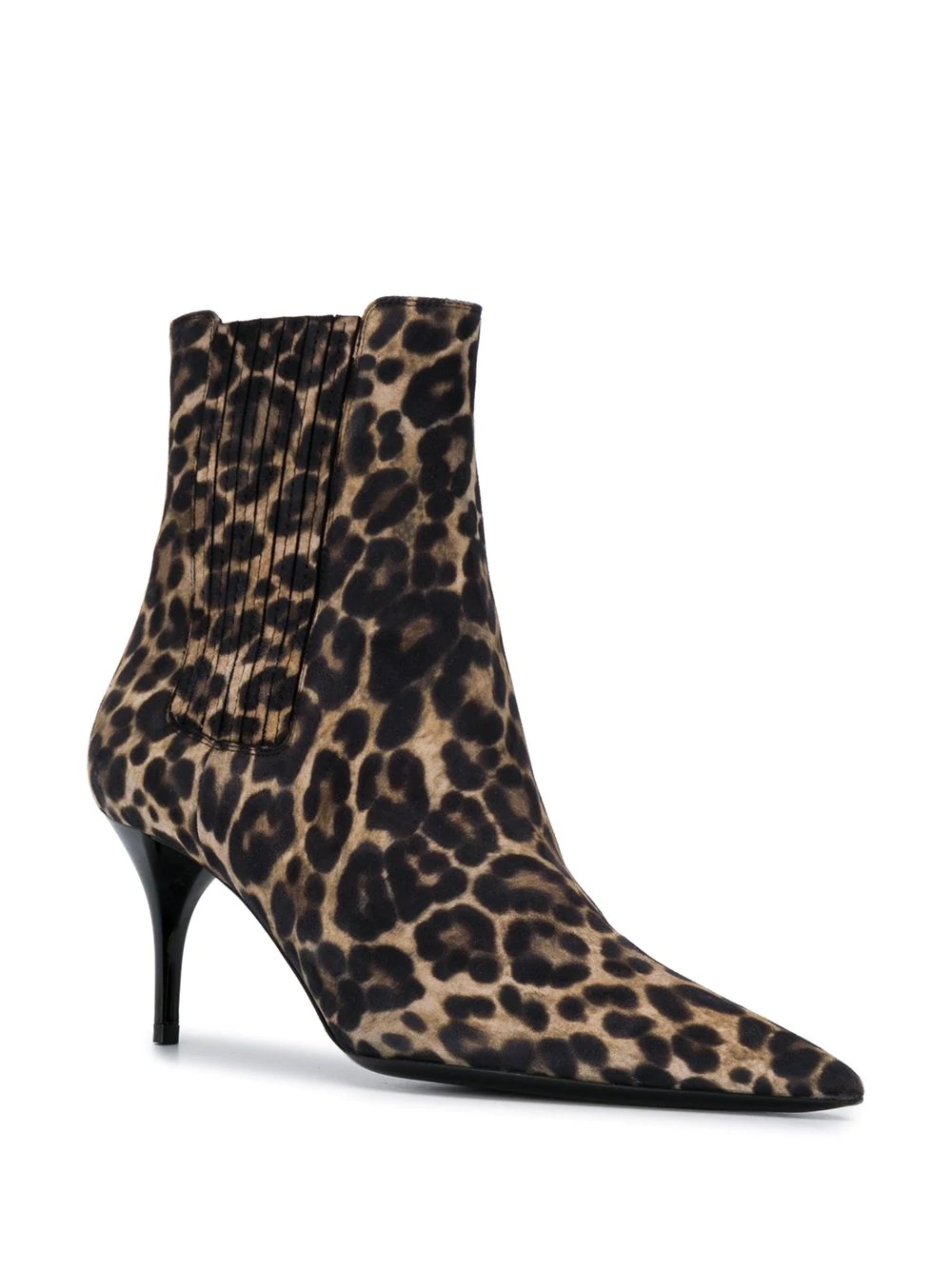 leopard-print heel booties - 2