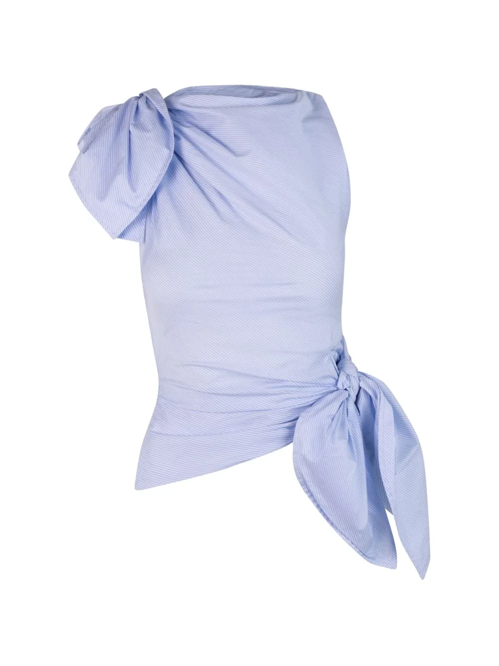 bow drape shirting top - 1