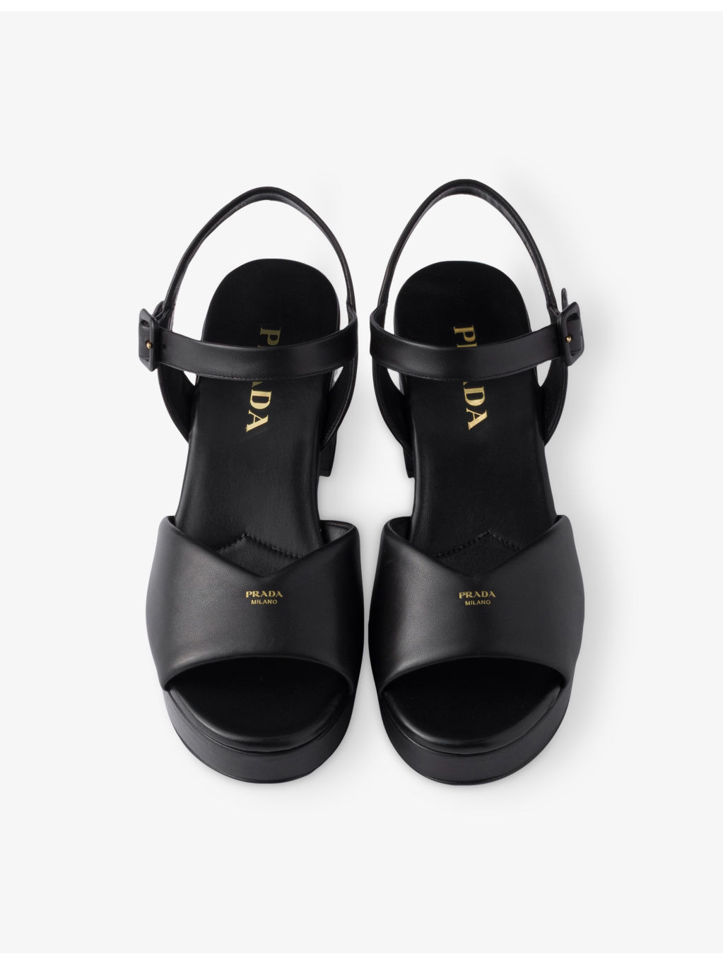 Padded Logo-Print Nappa Leather Sandals - 2