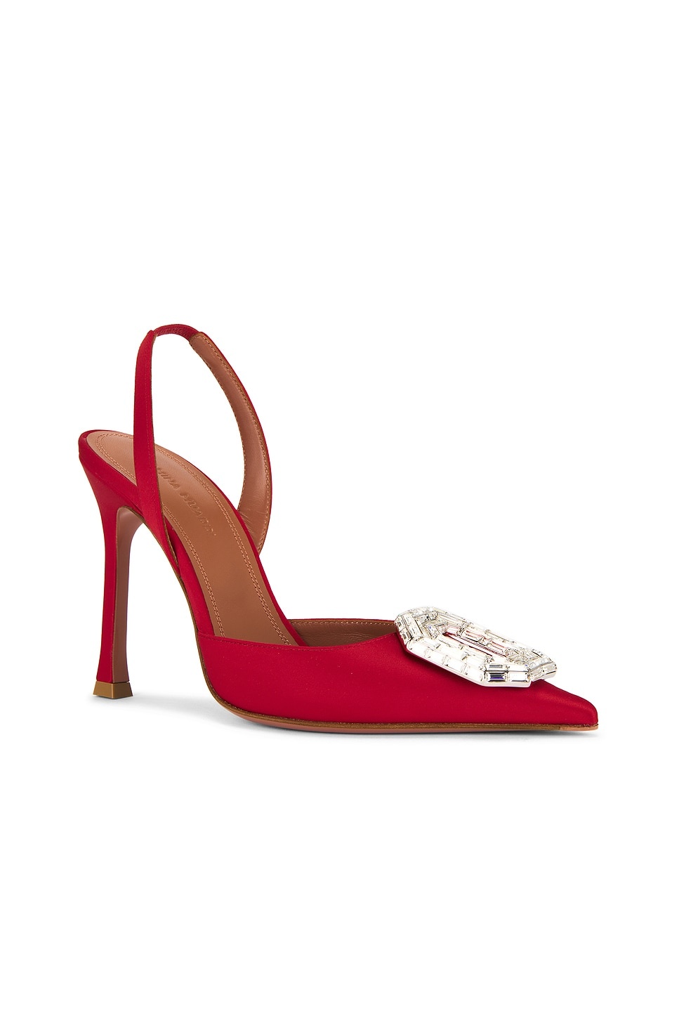 Camelia 105 Satin Sling Pump In Red - 2