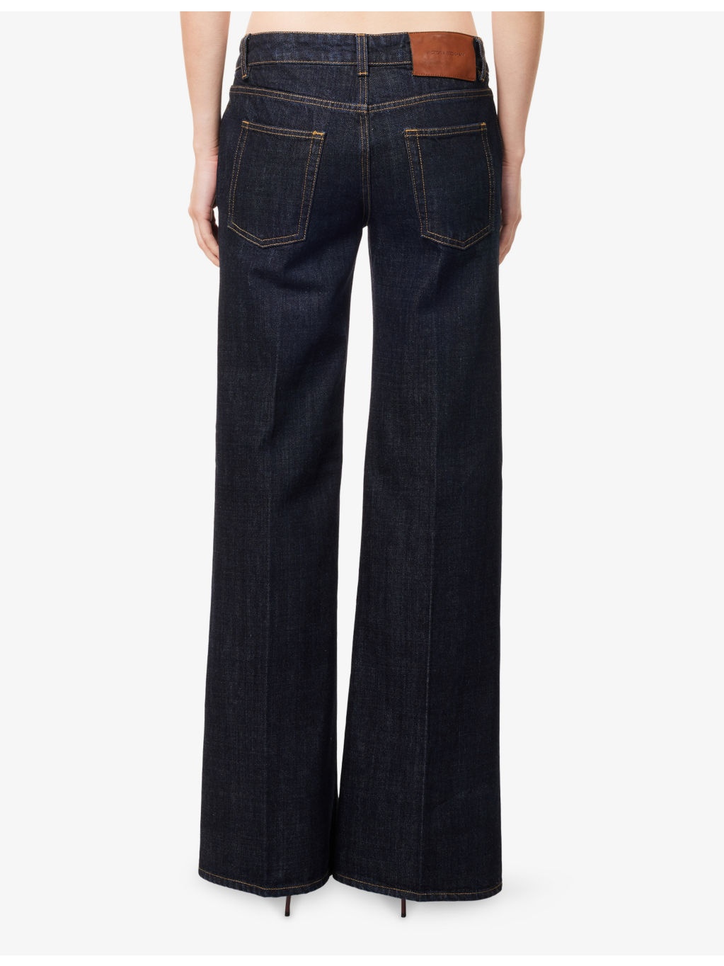 Brand-Patch Low-Rise Flared-Leg Leg Denim Jean - 4