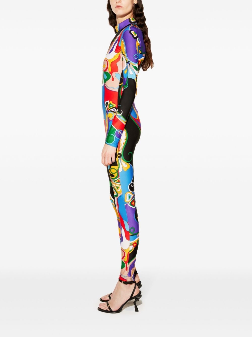 padded mock neck jumpsuit - 3