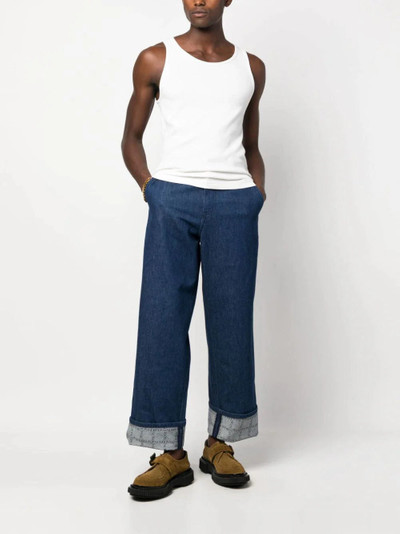 JW Anderson Logo Grid Turn Up Workwear Jeans outlook