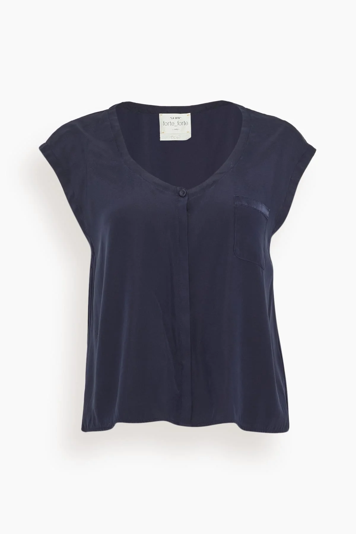 Matte Stretch Silk Satin Tank Top in Notte - 1