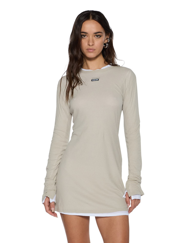 CRAWFORD LS MINI DRESS TAUPE 1