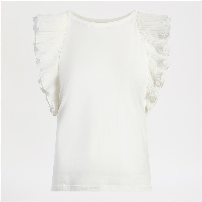 Pleated Ruffle Sleeveless Top 1